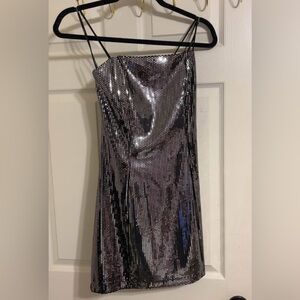 Forever 21 Shimmering Silver Strapless Dress